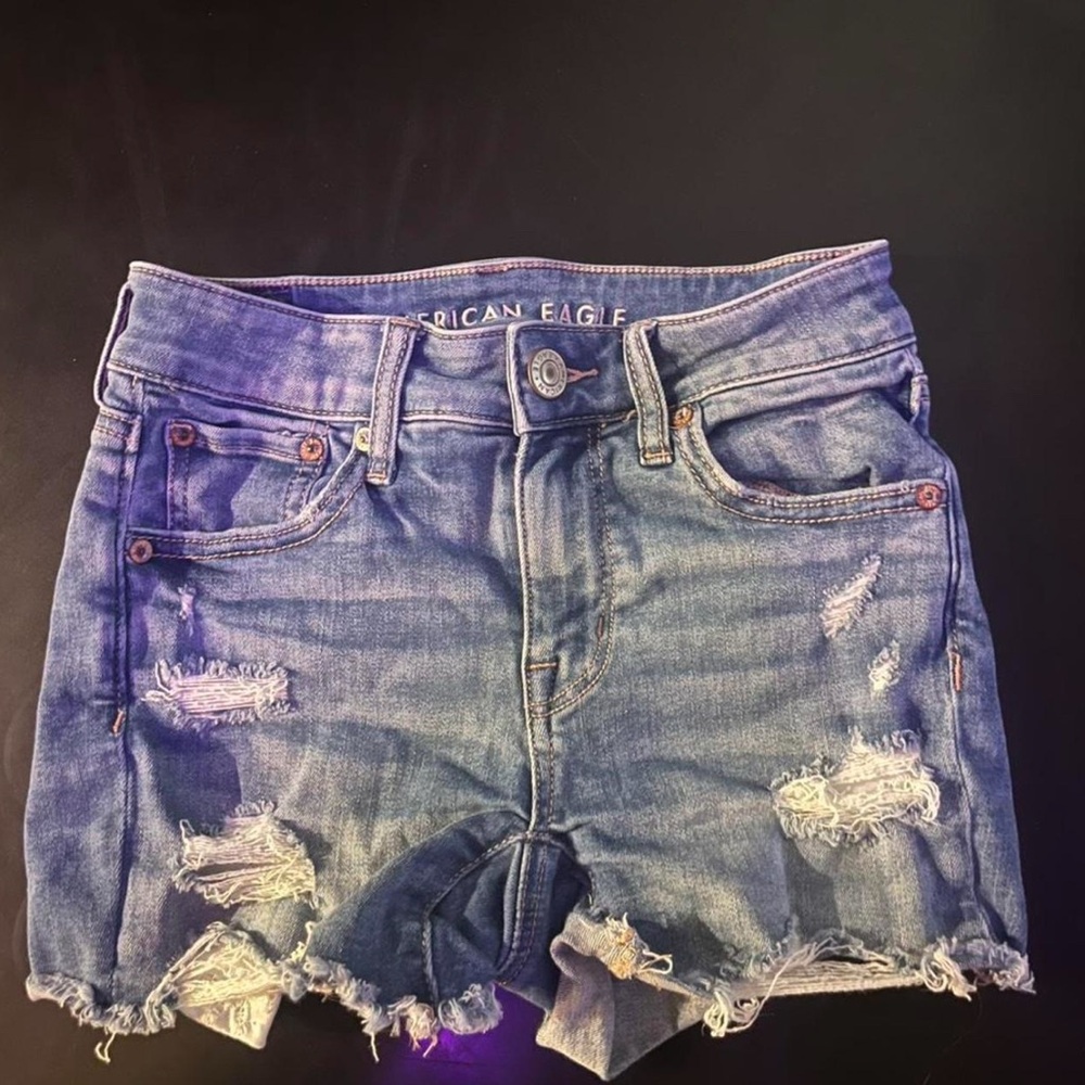 American Eagle Women's Ripped Blue Jean Shorts